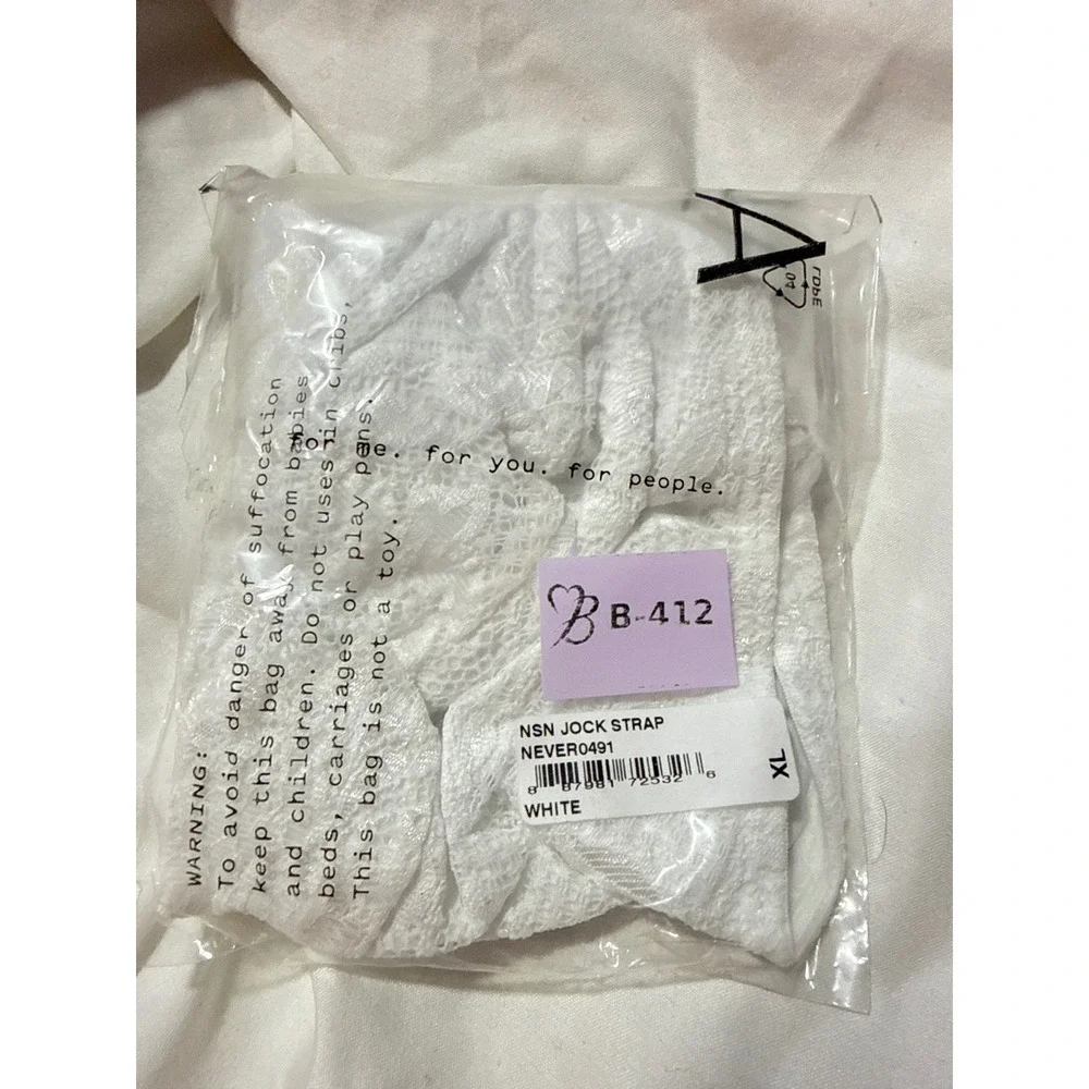 Cosabella Never Say Never Bridal‎ White Lace Jock Strap Size XL